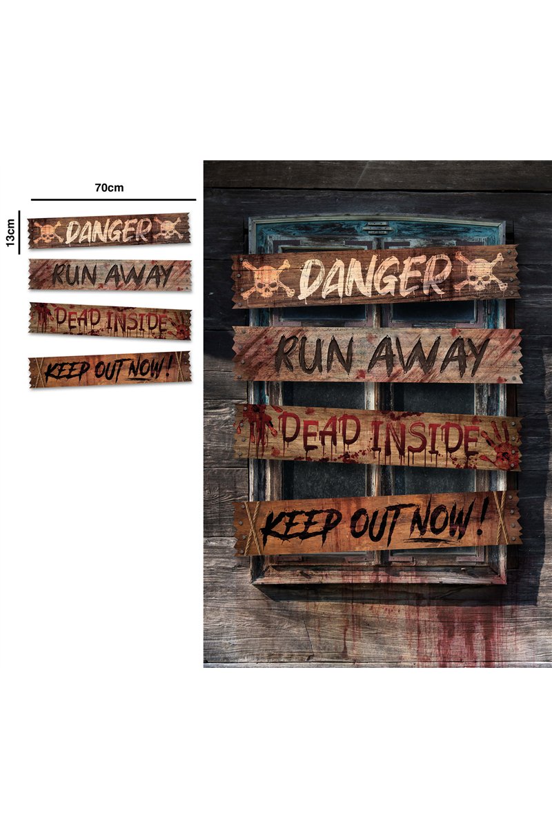 4 WINDOW COVER POSTERS 70X13 CM