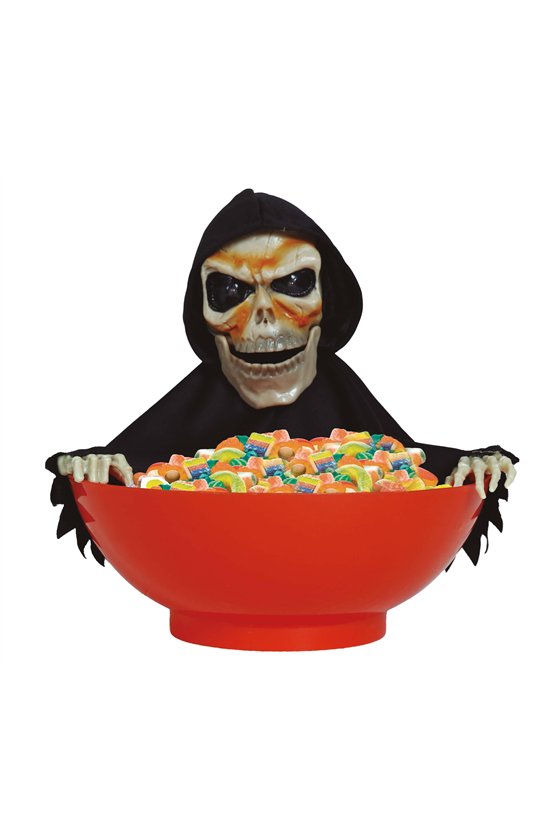 BOWL WITH SKELETON LIGHT SOUND AND MOV. 24X23 CM