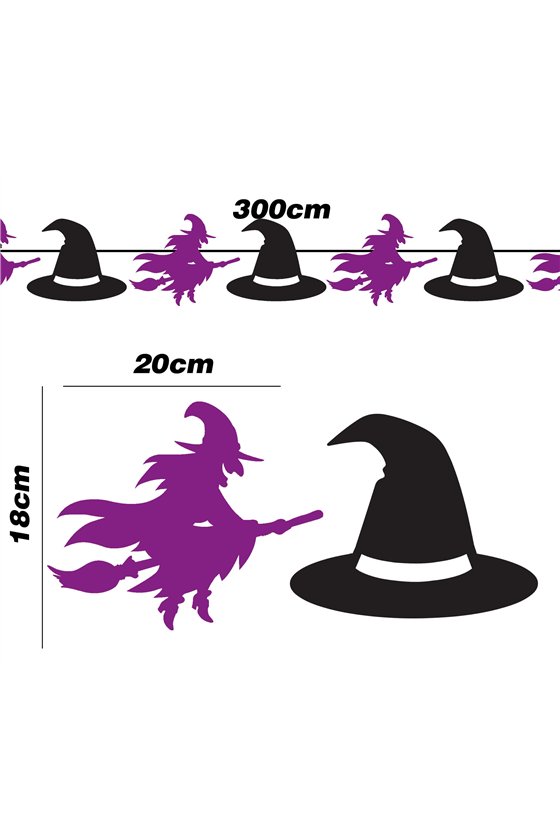 WITCHES GARLAND 300CM 20X18 CM