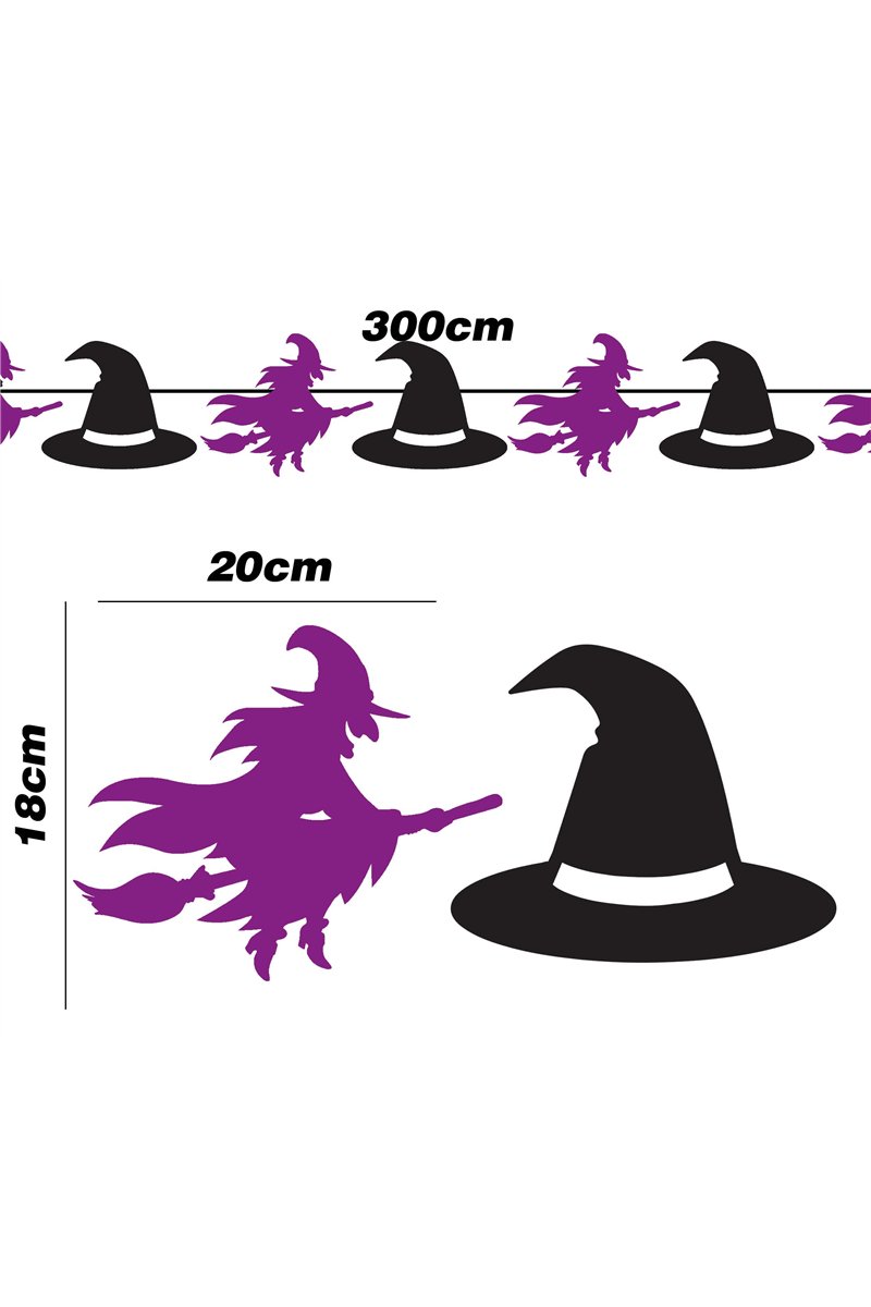 WITCHES GARLAND 300CM 20X18 CM