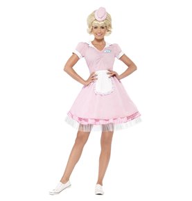 50s Diner Girl Costume, Pink