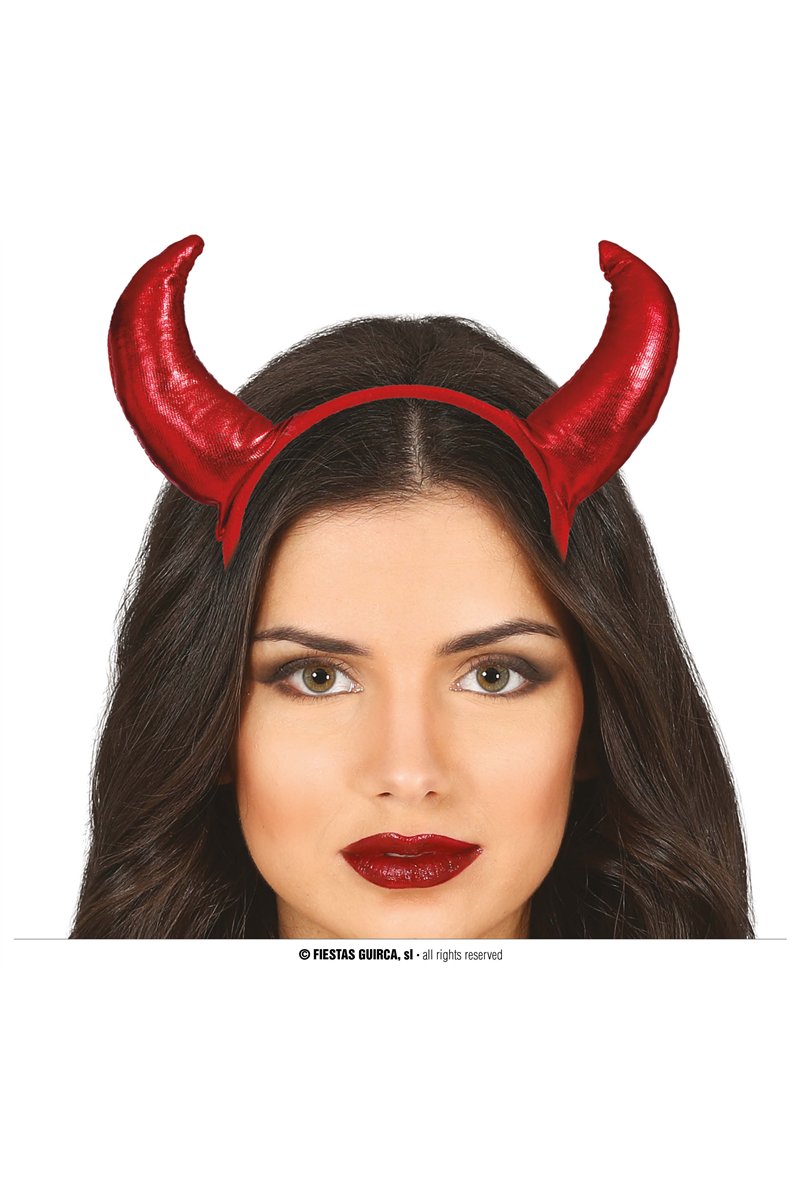 METALLIC RED DEVIL HORNS HEADBAND