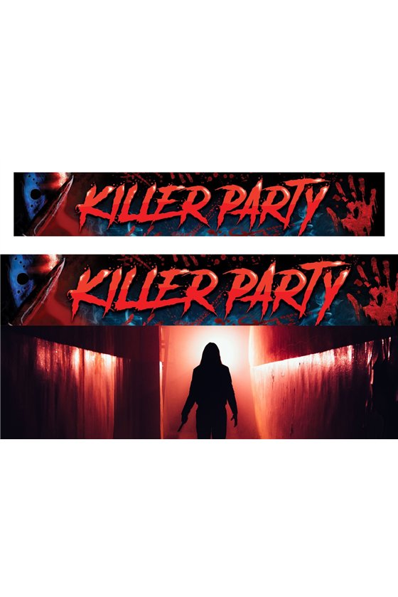 FABRIC BANNER "KILLER PARTY" 290X50 CM