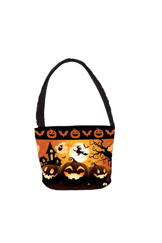 ORANGE CANDY BUCKET WITH PUMPKINS 30X15 CM