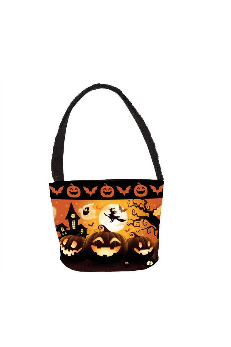ORANGE CANDY BUCKET WITH PUMPKINS 30X15 CM