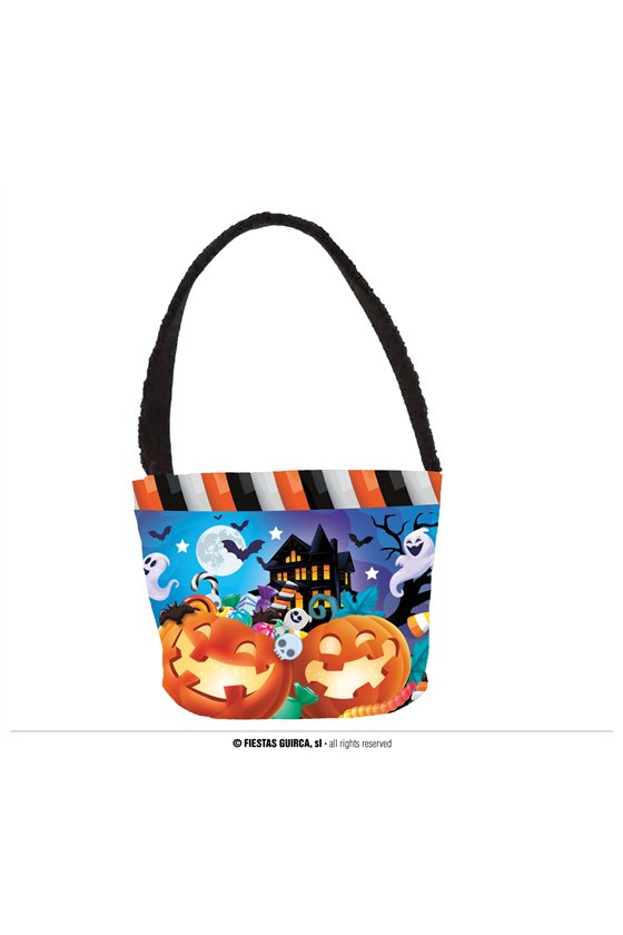 MULTICOLOR BASKET OF PUMPKINS AND GHOSTS 30X15 CM