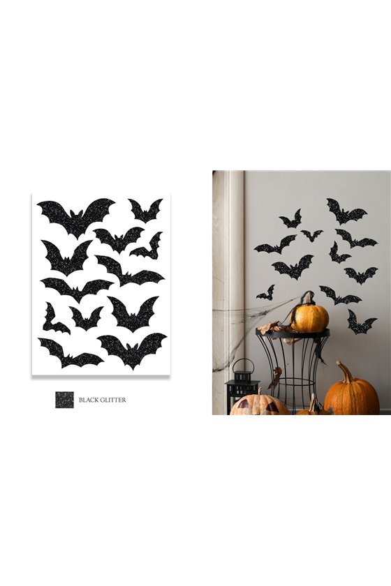 BAT STICKER, GLITTER EFFECT, 30X40 CM