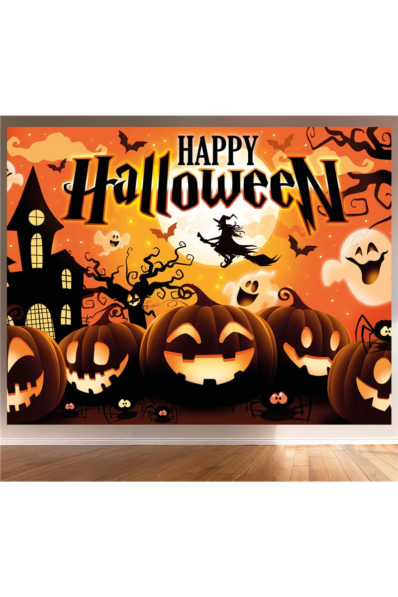 PARTY BACKDROP HAPPY HALLOWEEN, FABRIC 220X150 CM