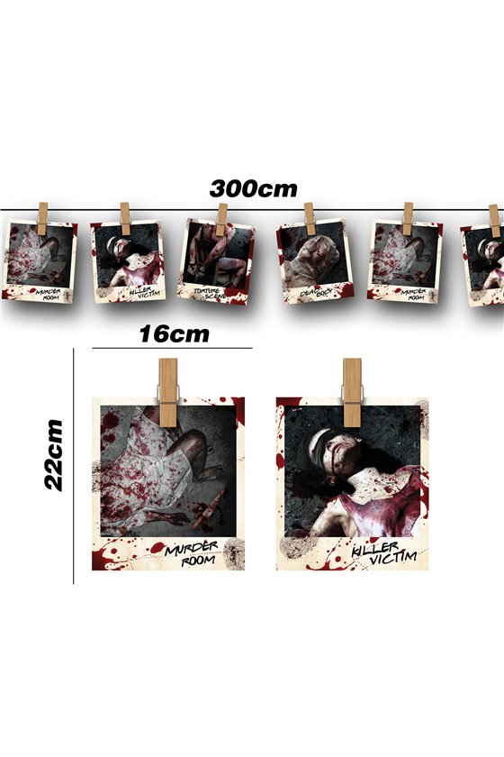 GARLAND CRIME SCENE PHOTOS 274 CM 16X22 CM