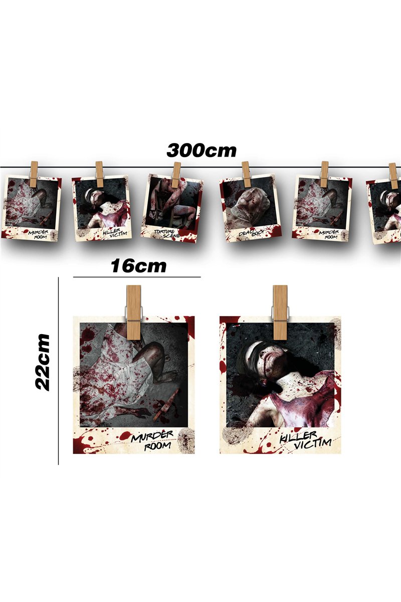 GARLAND CRIME SCENE PHOTOS 274 CM 16X22 CM