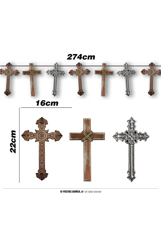 CROSSES GARLAND 274 CM 16X22 CM