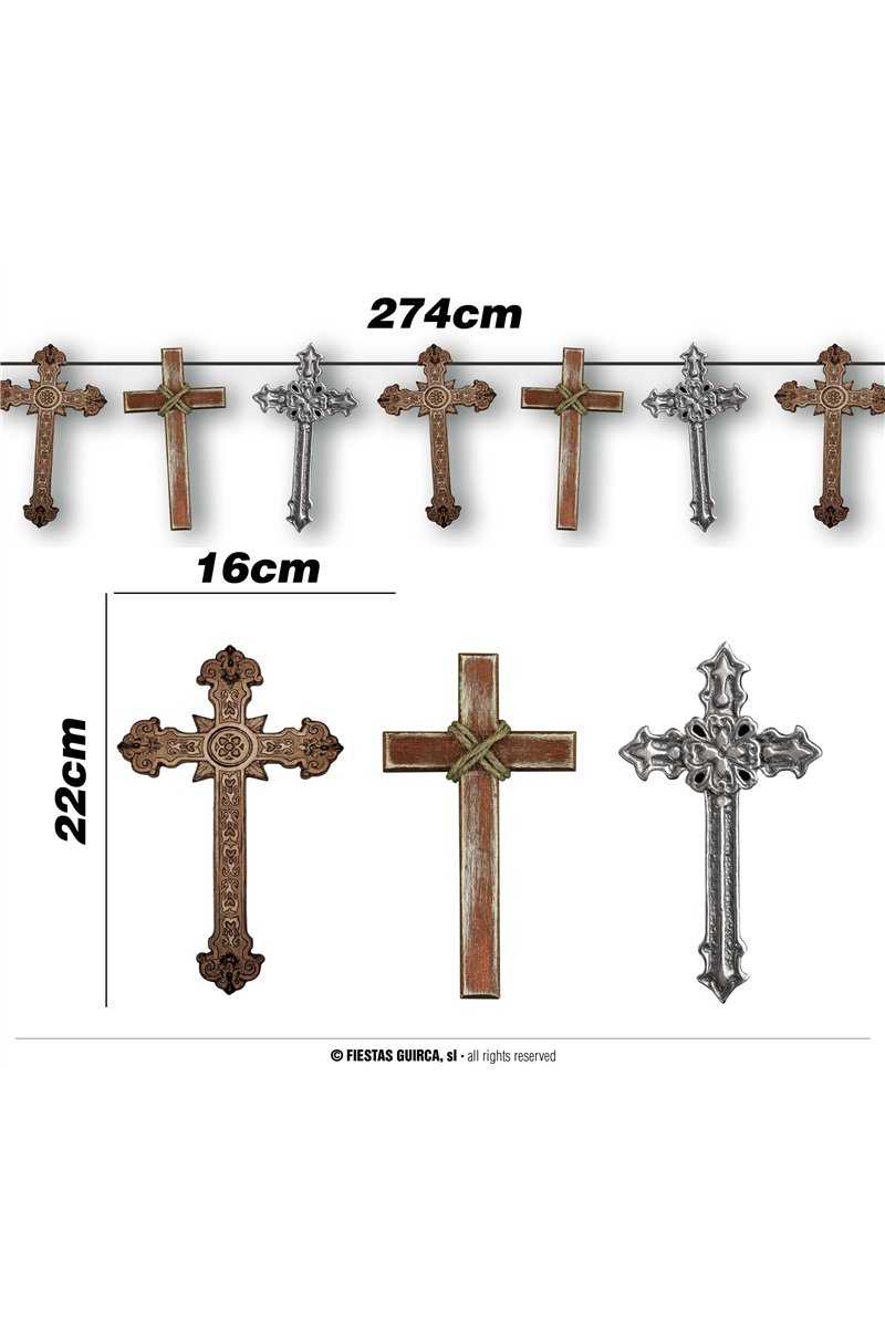 CROSSES GARLAND 274 CM 16X22 CM