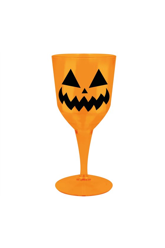 PUMPKIN WINE GLASS. 9X21 CM