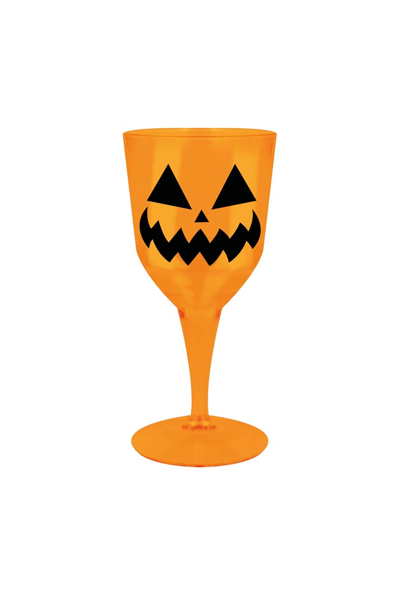 PUMPKIN WINE GLASS. 9X21 CM