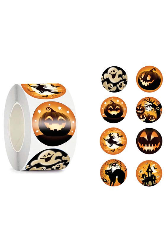 ROLL 200 HALLOWEEN STICKERS