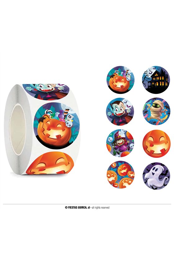 ROLL 200 HALLOWEEN STICKERS