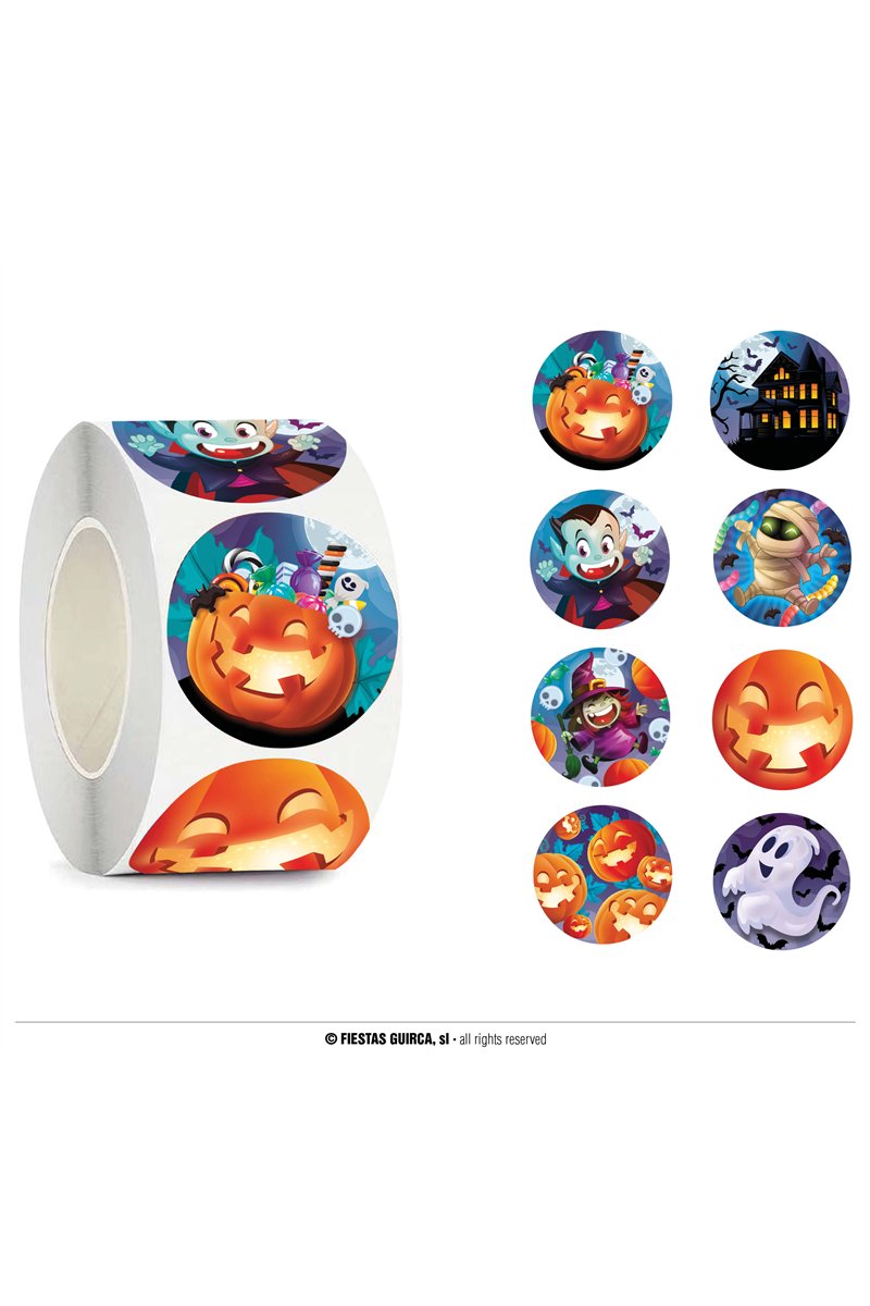 ROLL 200 HALLOWEEN STICKERS