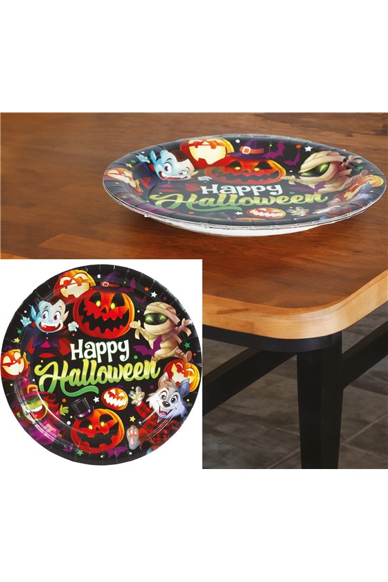 BAG 6 LITTLE MONSTERS PLATES 23 CM