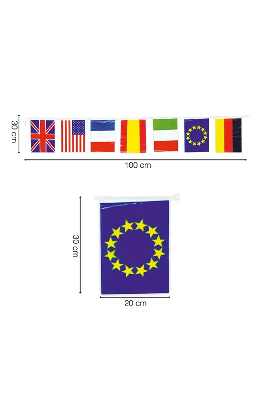 BAG: PLASTIC 50 M INTERNATIONAL FLAG, 20