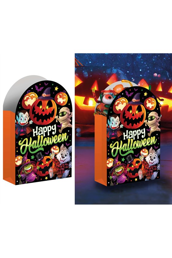 6 LITTLE MONSTERS CANDY BAGS 35X20 CM PAPER