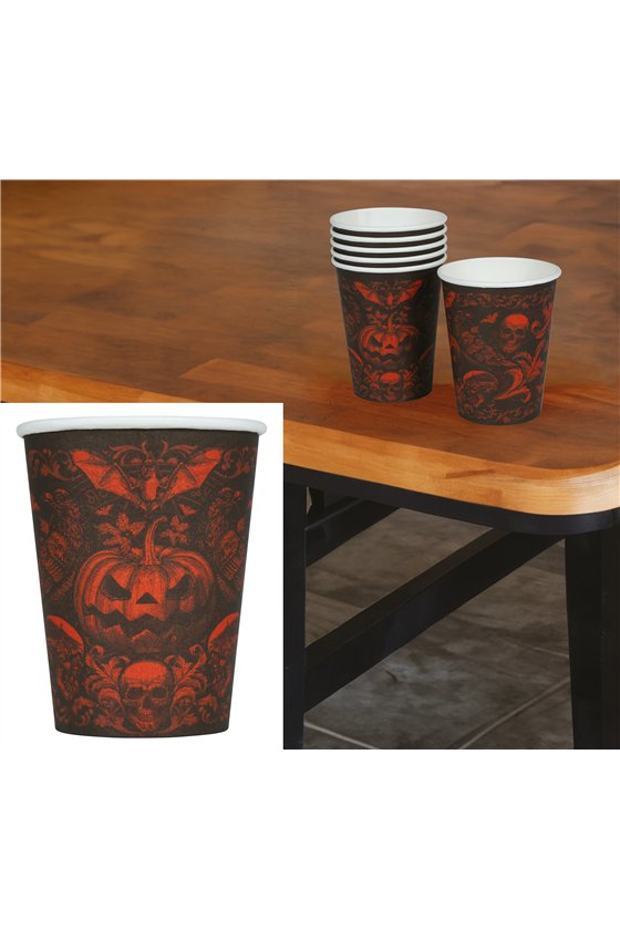 BAG OF 6 GOTHIC PUMPKIN CUPS