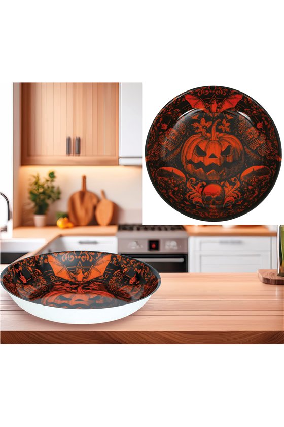 GOTHIC PUMPKIN BOWL 32 CMS PLASTIC