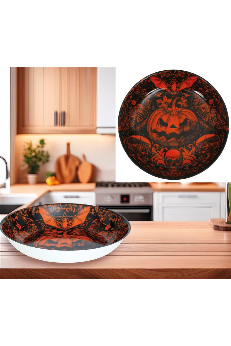 GOTHIC PUMPKIN BOWL 32 CMS PLASTIC
