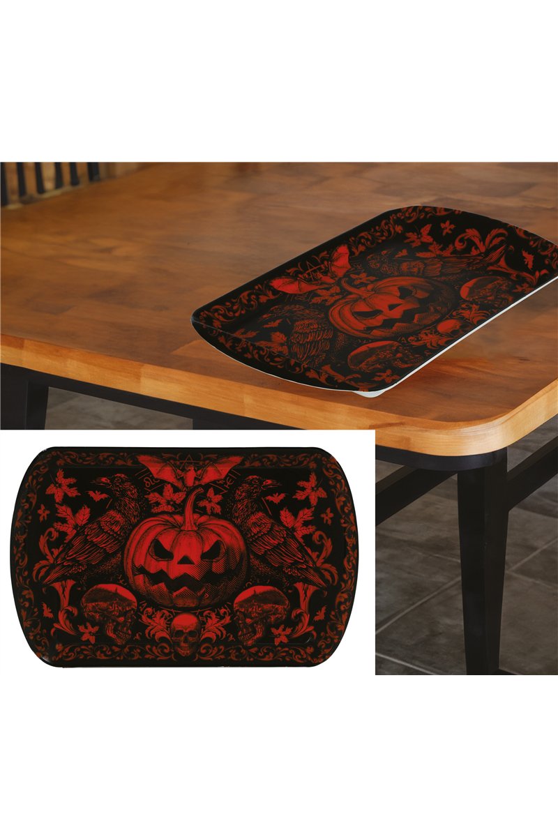 GOTHIC PUMPKIN TRAY 39X24 CM PLASTIC