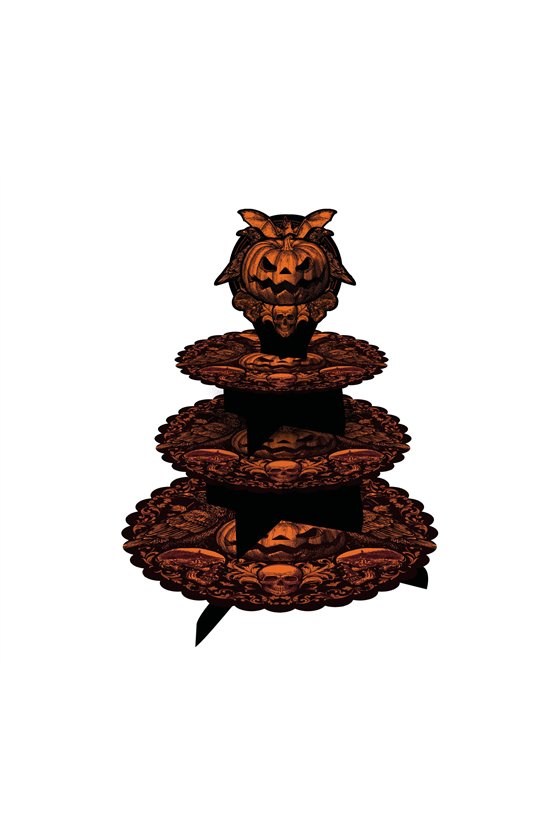 GOTHIC PUMPKIN 3 TIER CUPCAKE STAND 40X30 CM