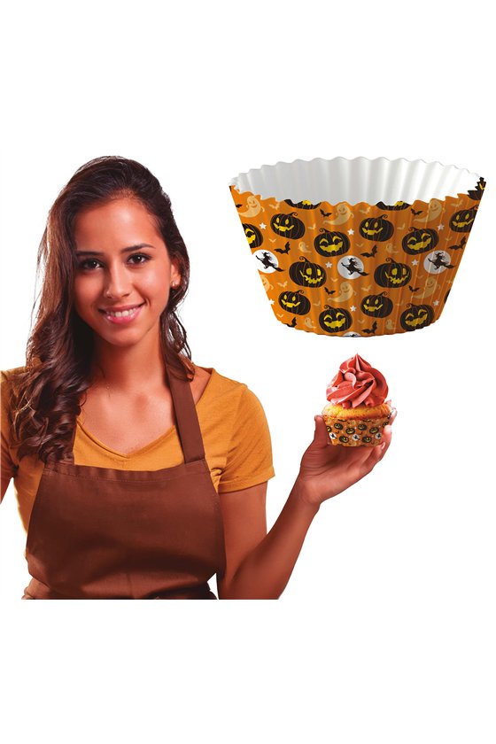50 PC PUMPKIN PAPER CUPCAKE CASES