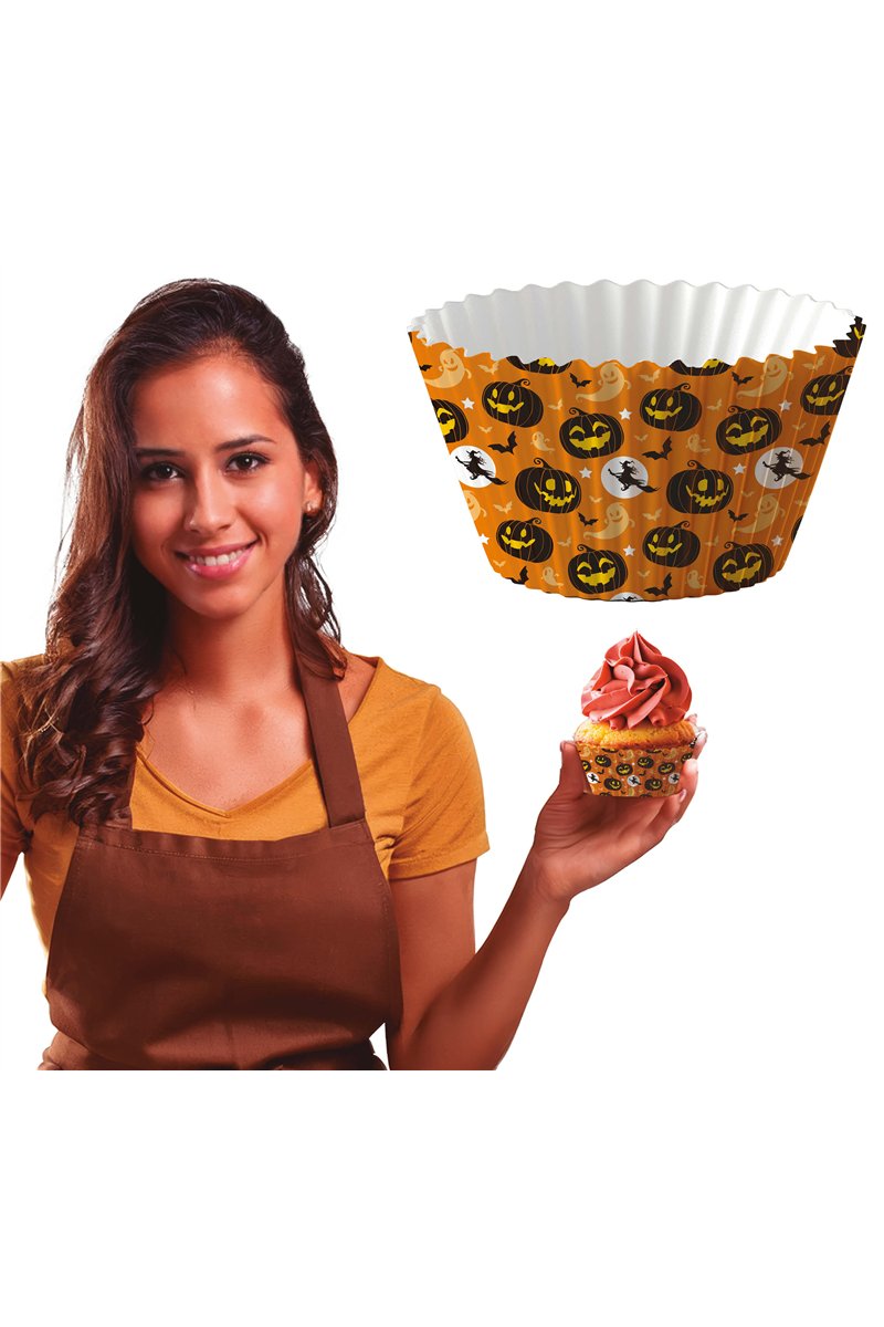 50 PC PUMPKIN PAPER CUPCAKE CASES