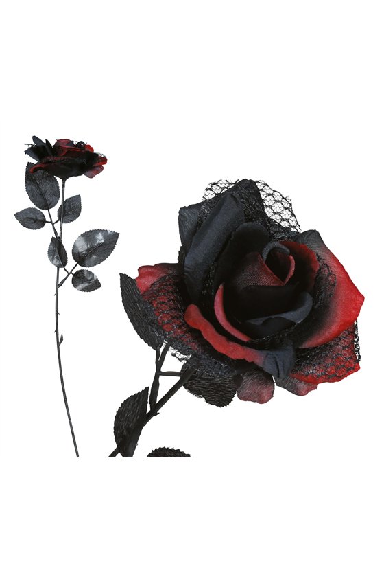 RED AND BLACK FLOWER, 40 CMS