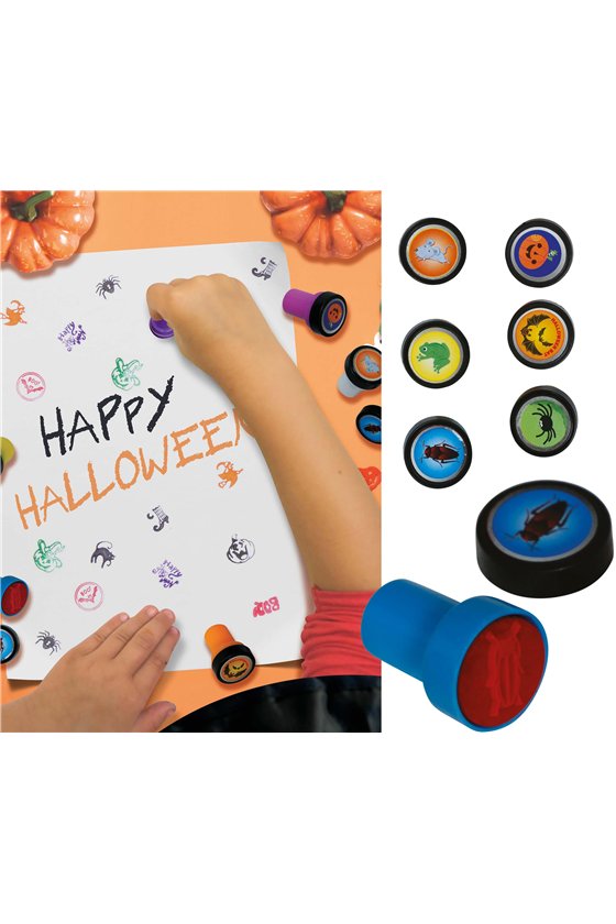 BAG WITH 6 HALLOWEEN STAMPS, 4 CM