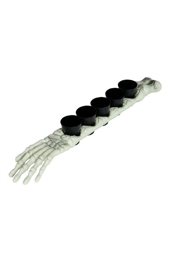 SKELETON ARM 50 CM WITH 5 SHOT GLASSES