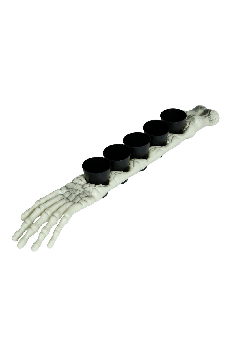 SKELETON ARM 50 CM WITH 5 SHOT GLASSES