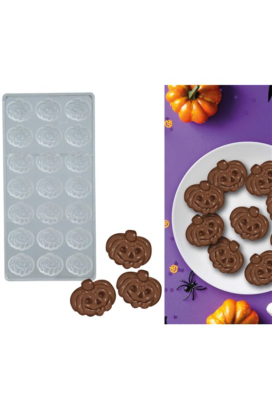PUMPKINS MOLD FOR 21 CHOCOLATES, 27.5X13 CM