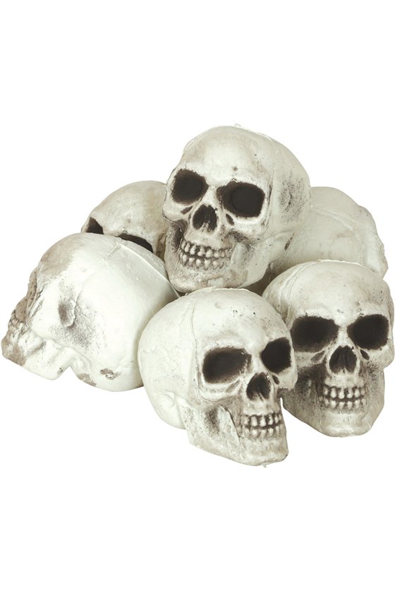 SET OF 6 SKULLS 8 CM