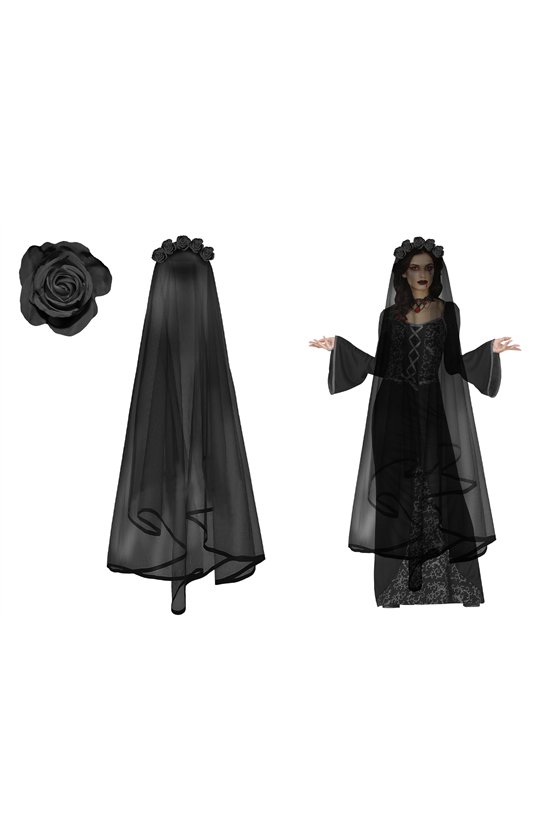 BLACK VEIL HEADBAND