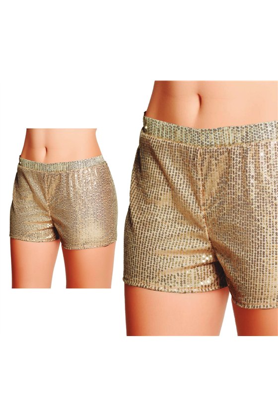 GOLD SEQUIN SHORTS, ADULTS, 42-44 (L)