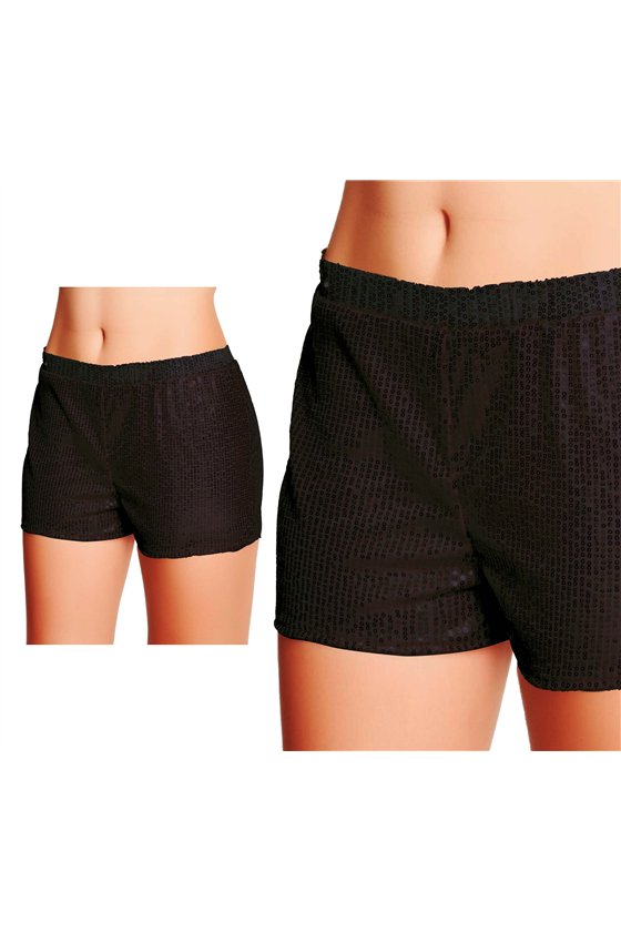 BLACK SEQUIN SHORTS, ADULTS, 42-44 (L)