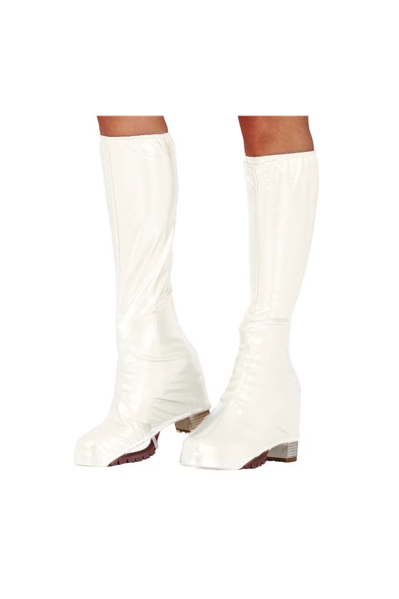 WHITE BOOT COVERS, 45 CM, ADULTS
