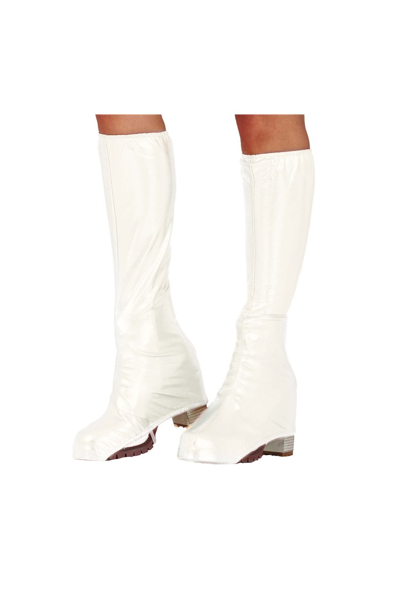 WHITE BOOT COVERS, 45 CM, ADULTS
