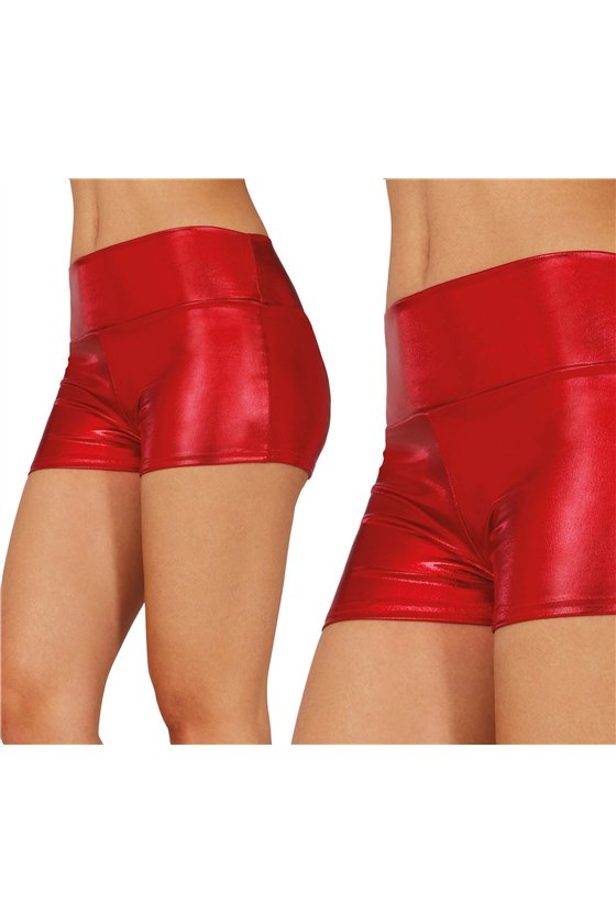 METALLIC RED SHORTS, ADULTS 38-40 (M)