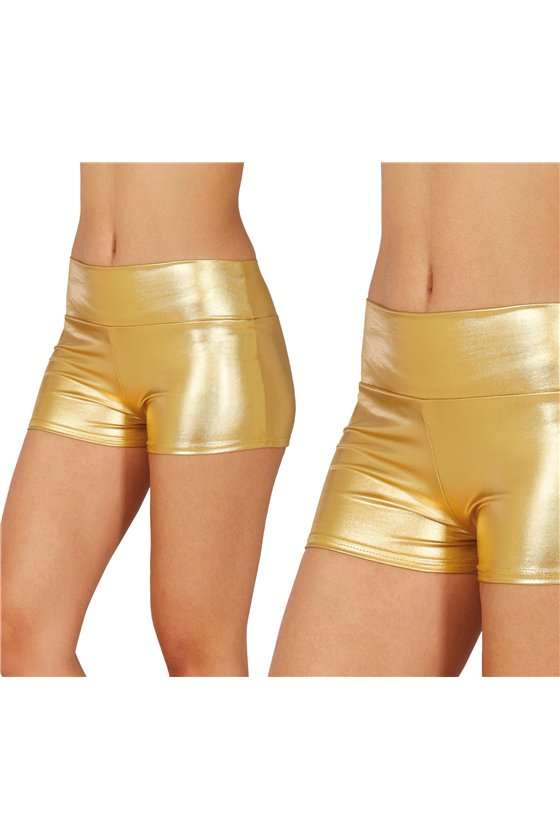 METALLIC GOLD SHORTS, ADULTS 38-40 (M)