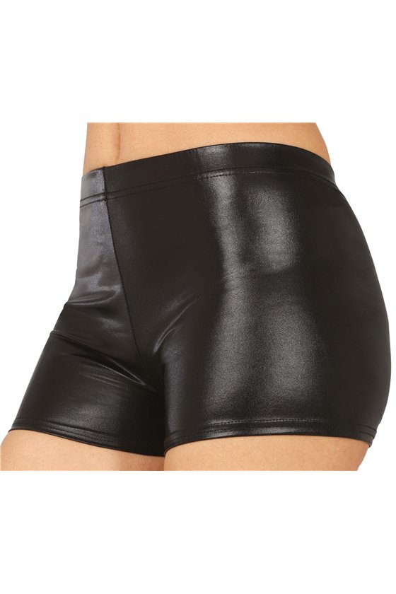 METALLIC BLACK SHORTS, ADULTS 42-44 (L)