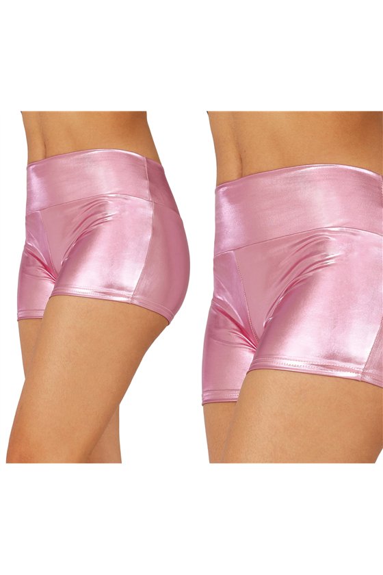 METALLIC PINK SHORTS, ADULTS 38-40 (M)