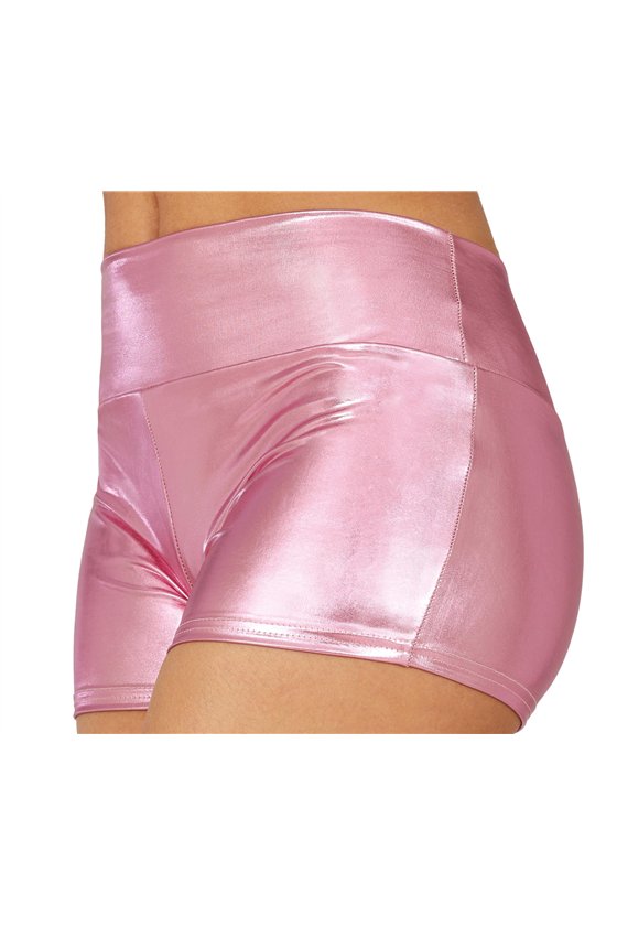 METALLIC PINK SHORTS, ADULTS 42-44 (L)