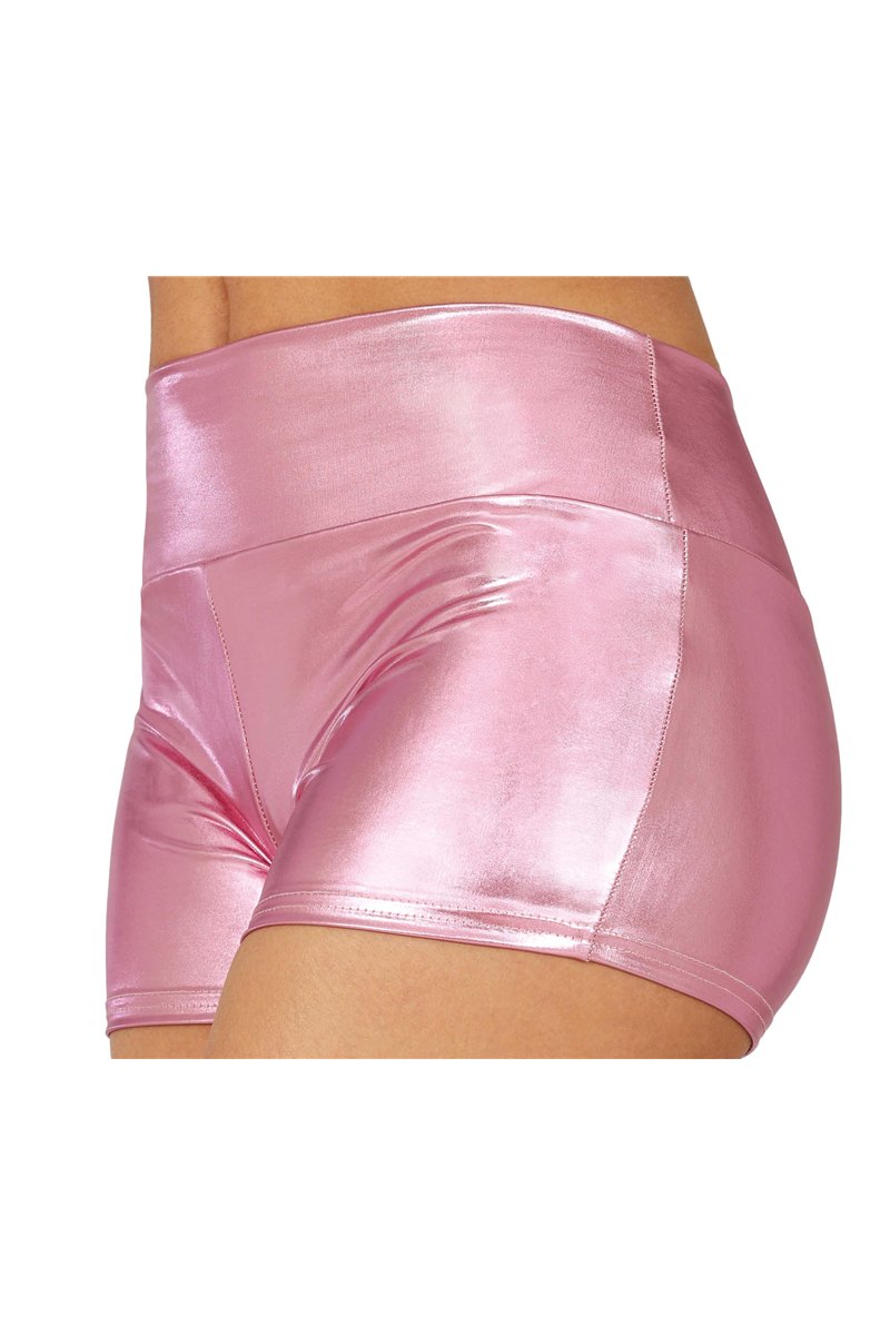 METALLIC PINK SHORTS, ADULTS 42-44 (L)