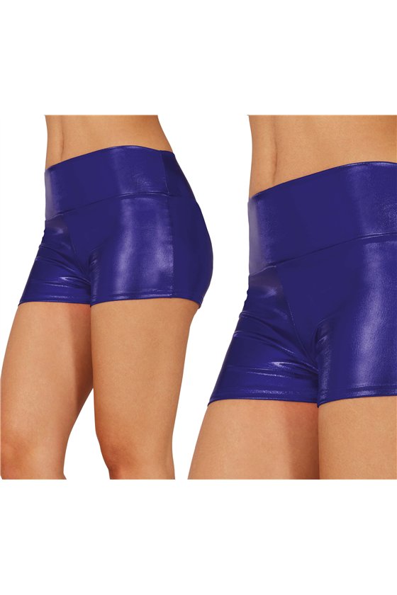 METALLIC BLUE SHORTS, ADULTS 38-40 (M)
