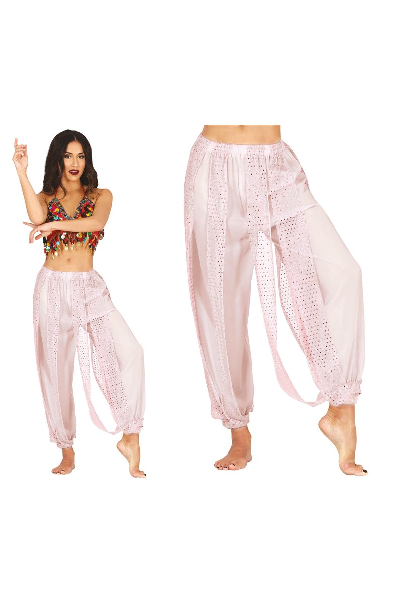 WHITE BELLY DANCE PANTS, ADULTS 42-44 (L)